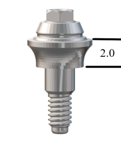 NobelBiocare™ Tri-Lobe-compatible NP Straight Multi-Unit Abutment X 2.0mm