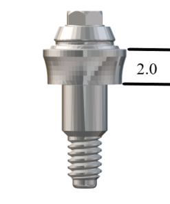 NobelBiocare™ Tri-Lobe-compatible RP Straight Multi-Unit Abutment X 2mm