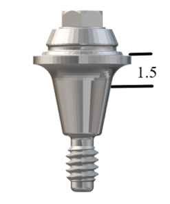 Astra®-compatible Aqua 3.5/4.0mm Straight Multi-Unit Abutment X 1.5mm