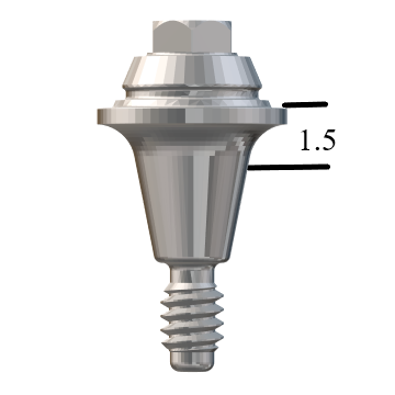 Astra®-compatible Aqua 3.5/4.0mm Straight Multi-Unit Abutment X 1.5mm
