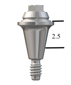 Astra®-compatible Aqua 3.5/4.0mm Straight Multi-Unit Abutment X 2.5mm