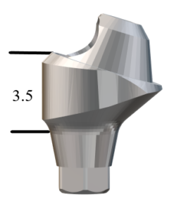 Astra®-compatible Aqua 3.5/4.0mm 17° Multi-Unit Abutment X 3.5mm