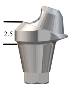 Astra®-compatible Lilac 4.5/5.0mm 17° Multi-Unit Abutment X 2.5mm