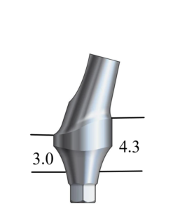 Hiossen® HG-compatible Mini Esthetic Abutment 15° Angle, Anterior