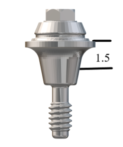 Hiossen® HG-compatible Mini Straight Multi-Unit Abutment X 1.5mm