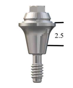 Hiossen® HG-compatible Mini Straight Multi-Unit Abutment X 2.5mm
