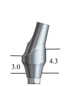Hiossen® HG-compatible Regular Esthetic Abutment 15° Angle, Anterior