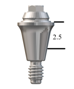 Hiossen® HG-compatible Regular Straight Multi-Unit Abutment X 2.5mm